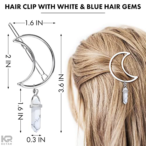 Ketar H315 Silver Half Moon Hair Clips thumb #1