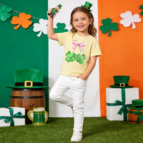 Image of Kids St Patricks Day Shirt Irish Shamrocks Graphic T-Shirt Shamrock Paddy's Day Tees Tops 2-7 Years