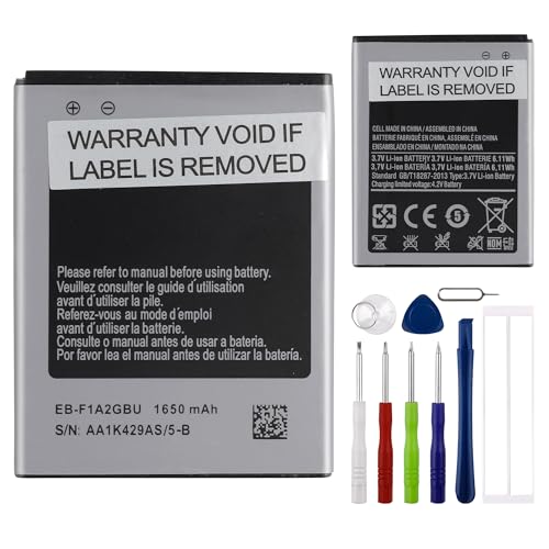 E-YIIVIIL Replacement Battery EB-F1A2GBU Compatible with Samsung Galaxy S2 SII GT-I9100 GT-I9105, 1650mAh 3.7V, with Repair Tool Kit