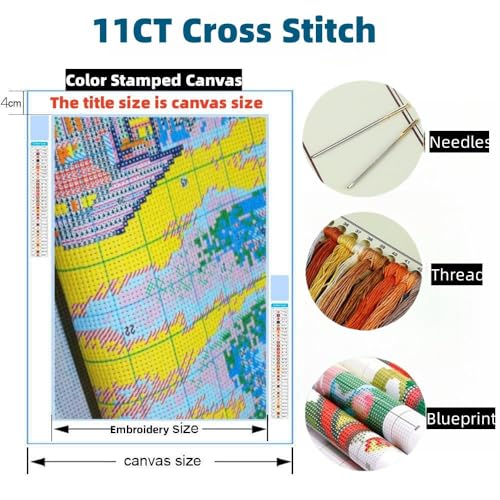 Generic CROSS-35X35-RN-38 Diy Stamped Cross Stitch Kits Stained Glass Yellow Bee Flowers thumb #2