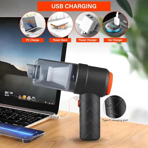 Image of Andrew James Car Vacuum Cleaner 2 in 1 Cordless Handheld Vacuum Cleaner | EVERSYS Portable Mini Vacuum Cleaner with Strong Suction & Blower | Wireless Powerful Car Cleaning Vacuum Cleaner