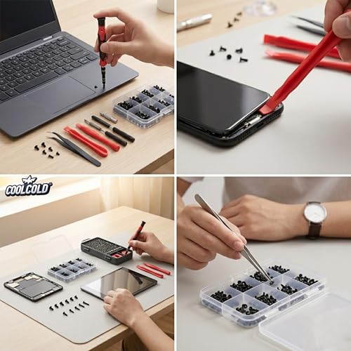 Image of COOLCOLD Electronics Repair Tool Kit Combo - 115 in 1 Precision Screwdriver Set + 500pc Laptop & Computer Screw Assortment Kit, Professional Repair Tools for Mobile, PC, Laptop, Tablet,Gaming Console
