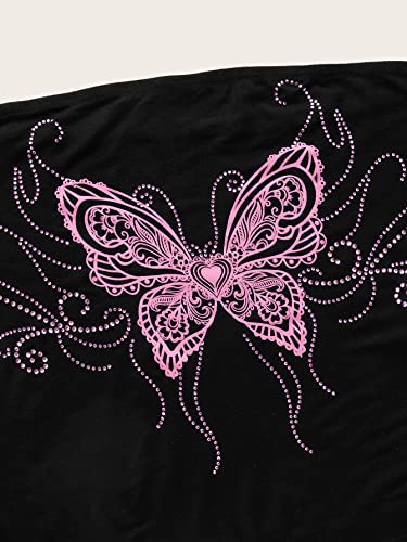 SOLY HUX Women's Rhinestone Cute Print Y2K Crop Tops Sleeveless Strapless Summer Bandeau Tube Top3