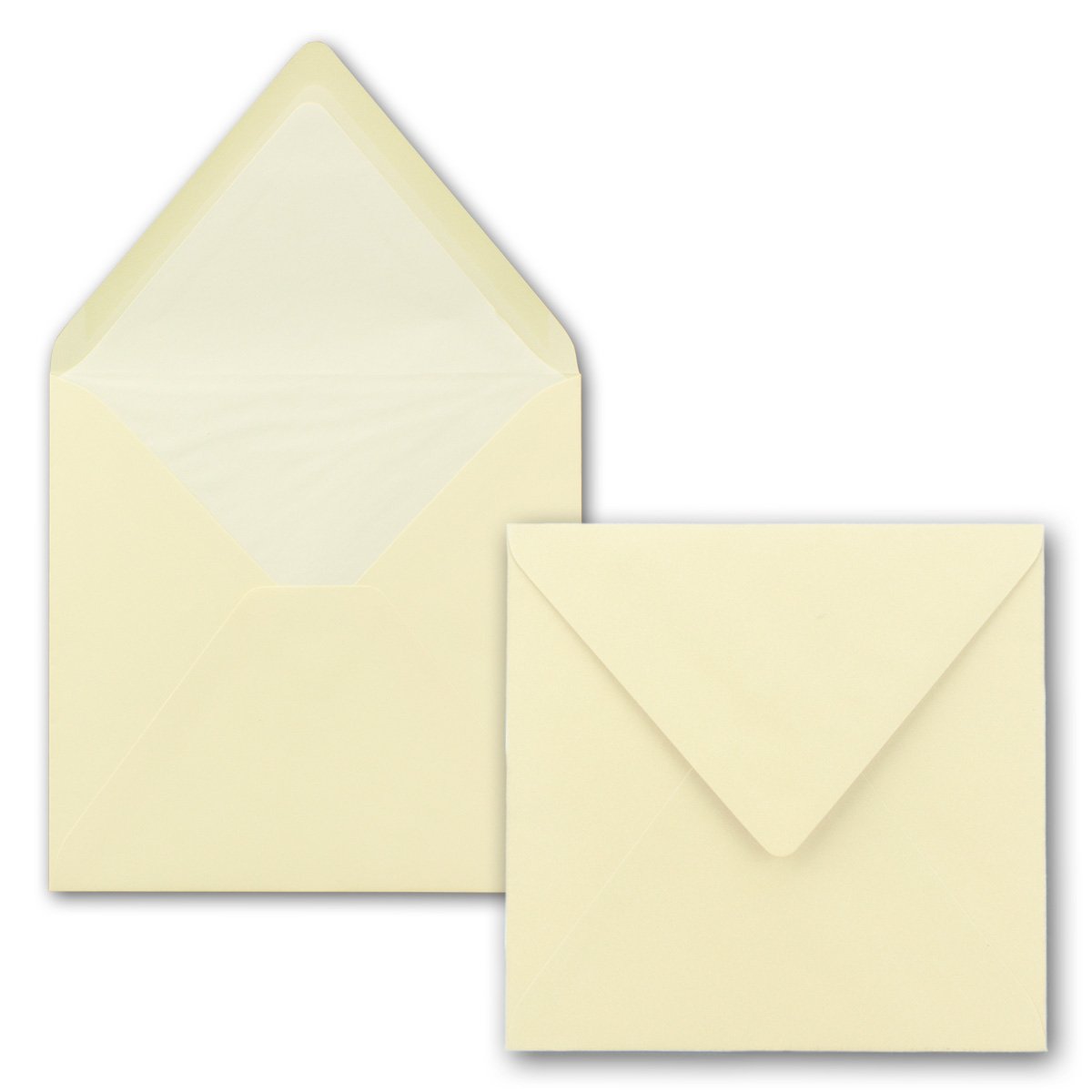 FarbenFroh by GUSTAV NEUSER 25x envelopes square 16 x 16 cm in vanilla (cream) Envelopes with white silk lining Envelopes without window & with wet glue for invitation cards for weddings and birthday