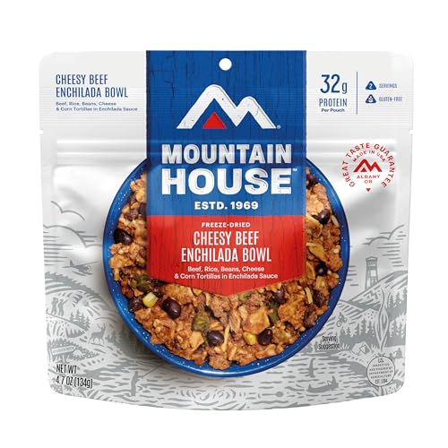Mountain House Cheesy Beef Enchilada Bowl | Freeze Dried Backpacking & Camping Food | Gluten-Free | 2 Servings