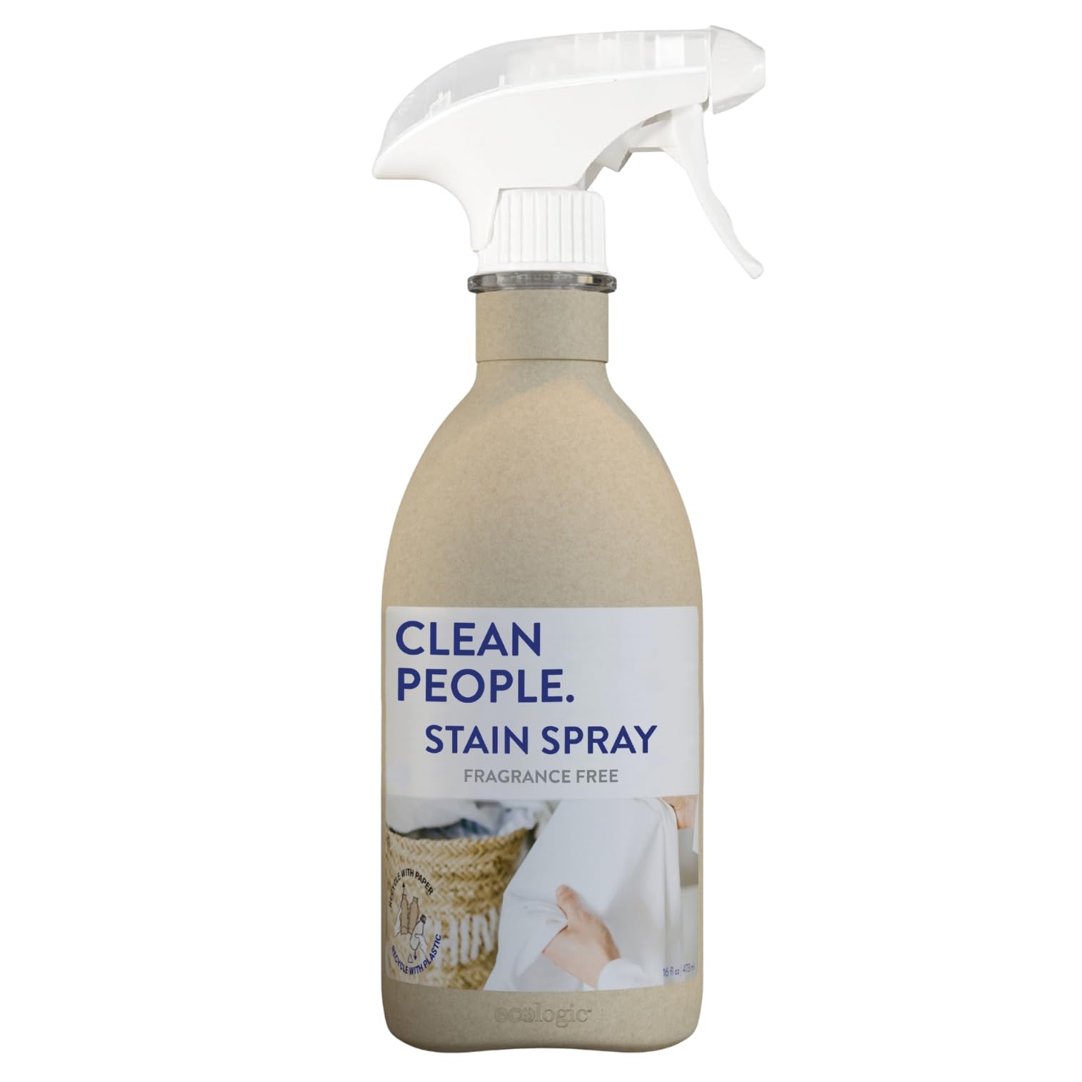 THE CLEAN PEOPLE Stain Remover Spray - Natural Plant & Mineral-Based Ingredients - Non-Toxic Laundry Spot Treatment for Food, Pet & Baby Stains - Boosted with Enzymes - Fabric Safe - 16oz
