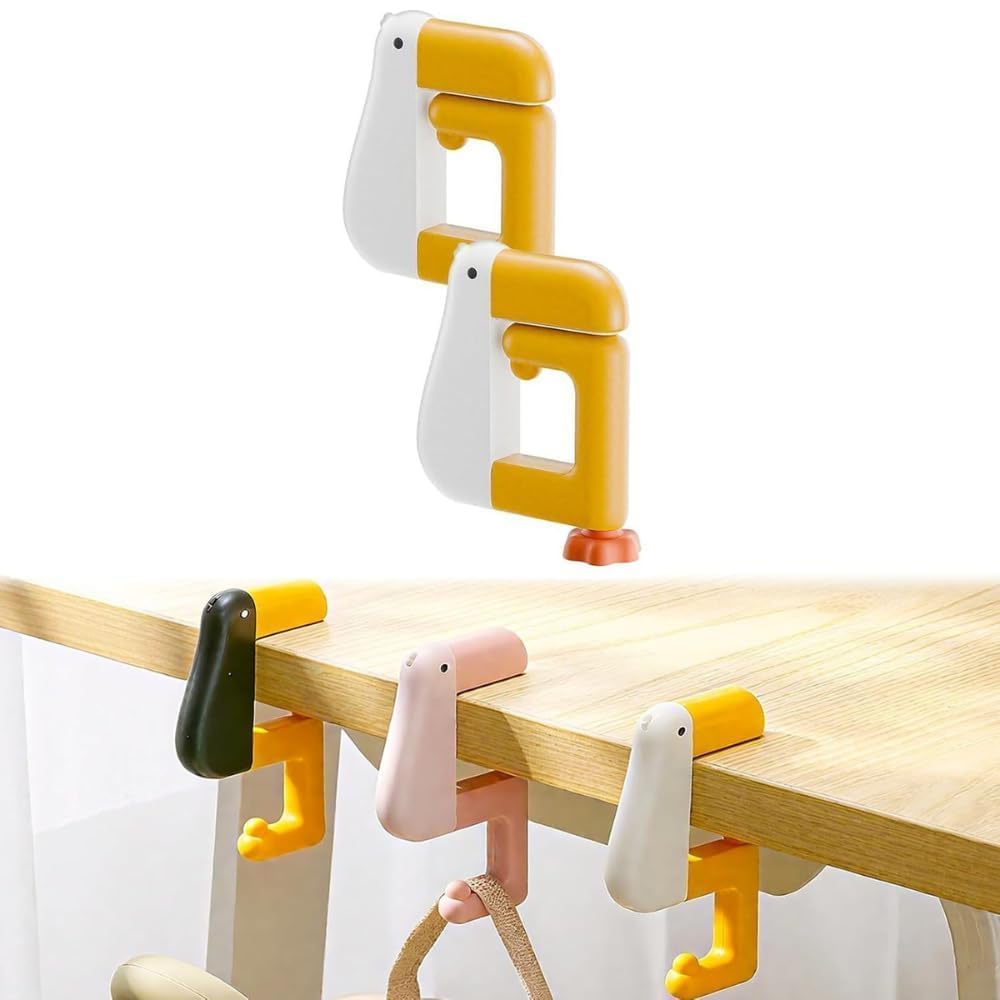 ShivamX E-mart Duck-Shaped Foldable Desk Hook | Portable No-Drill Bag & Handbag Holder | Non-Slip Table Hook for Purse, Backpack & Shopping Bags | Space Saving Desk Organizer for Home, Office(1Pcs)-picture-10