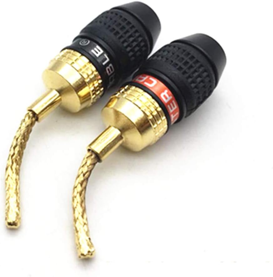 2MM Banana Plug Speaker Cable, 2Pcs Black & Red, 1 Black and 1 Red, Compatible with Amplifier, Musical Instrument