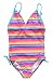 Attraco Big Girls Rainbow Stripe Splice One Piece Swimsuit Swimwear Size 12