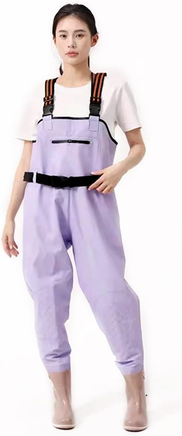 Women's Waterproof Fly Fishing Waders, Breathable Waist Waders With Cleated Boots, Big Hand Warmer & Zip Storage Pocket, Perfect For Outdoor Fishing Adventures A 36