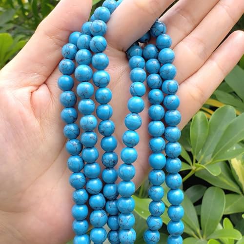 Image of 45pcs Adabele Natural Turquoise Blue Howlite Gemstone 8mm Round Beads
