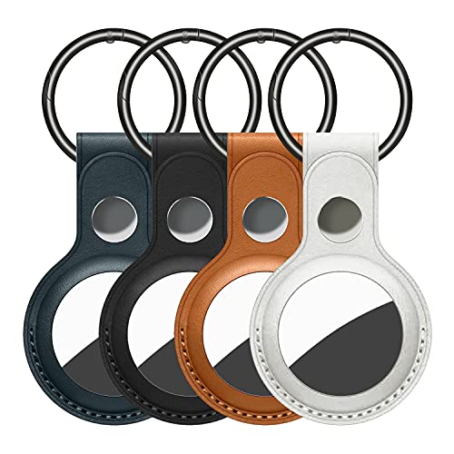 LucaSng AirTag 用ケース 4個セット 2021 発信機能に影響せず PU製 レザーケース コンパクト 軽量 防塵 撥水 耐衝撃 全面保護 (4個セット-1)
