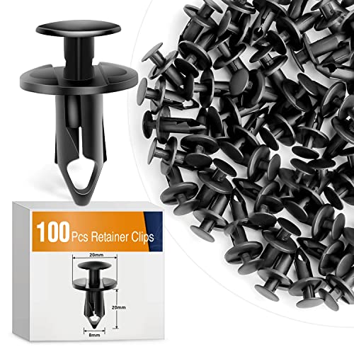 GOOACC Nylon Bumper Fastener Rivet Clips for GM 21030249 Ford N807389S Automotive Furniture Assembly Expansion Screws Kit Auto Body Clips 8mm - 100PCS