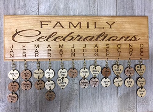 John Leslie Studios Handmade Personalized Family Tree Birthday And Anniversary Calendar - Premium Wooden Calendar Wall Hanging For Mom-Grandma-Office-Home-Decoration thumb #6