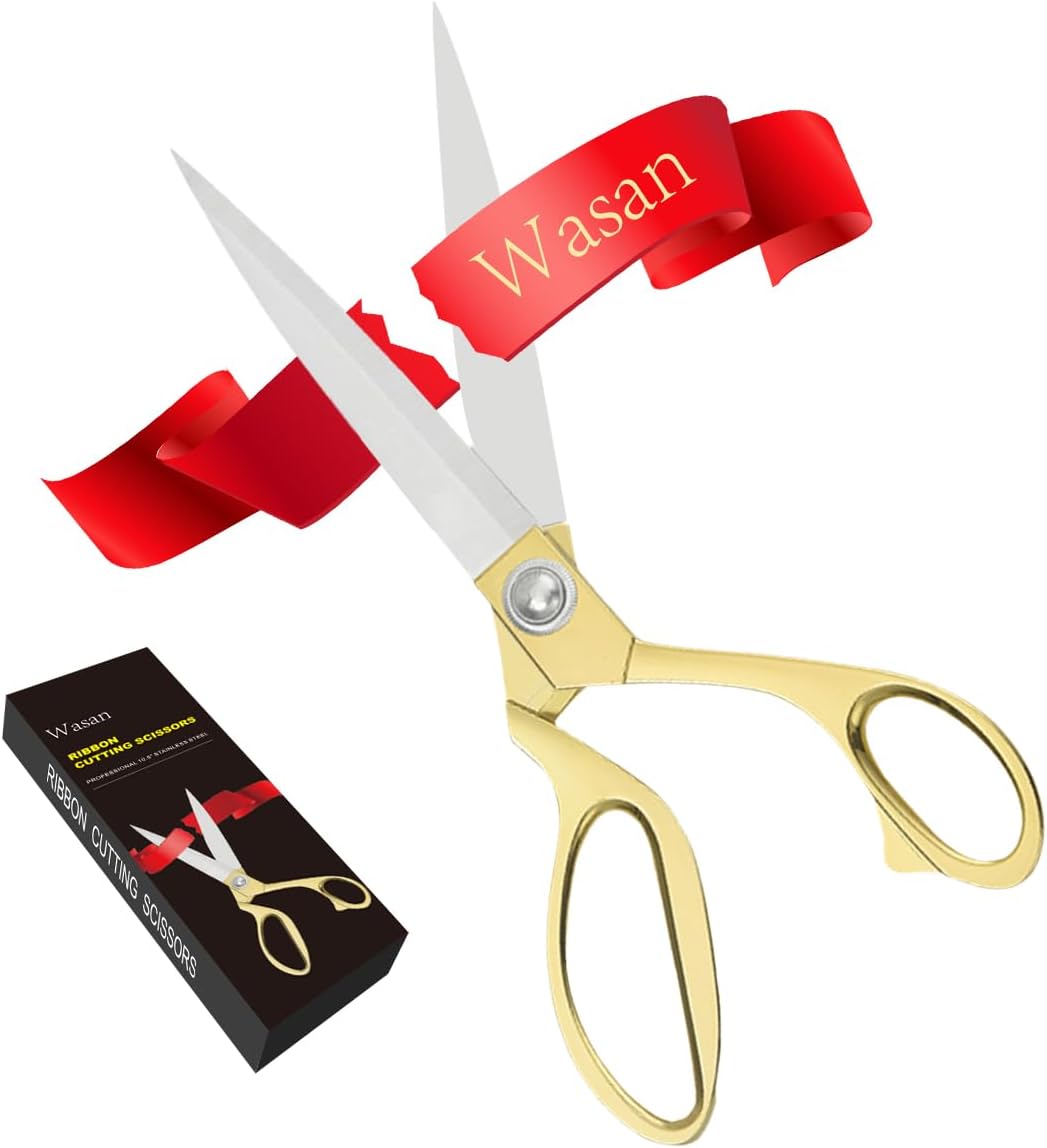 Ribbon Cutting Scissors Giant & Heavy Duty Professional Cutting Tools with Sharp Blades, Ideal for Grand Opening Ceremonies, Fabric, Crafting