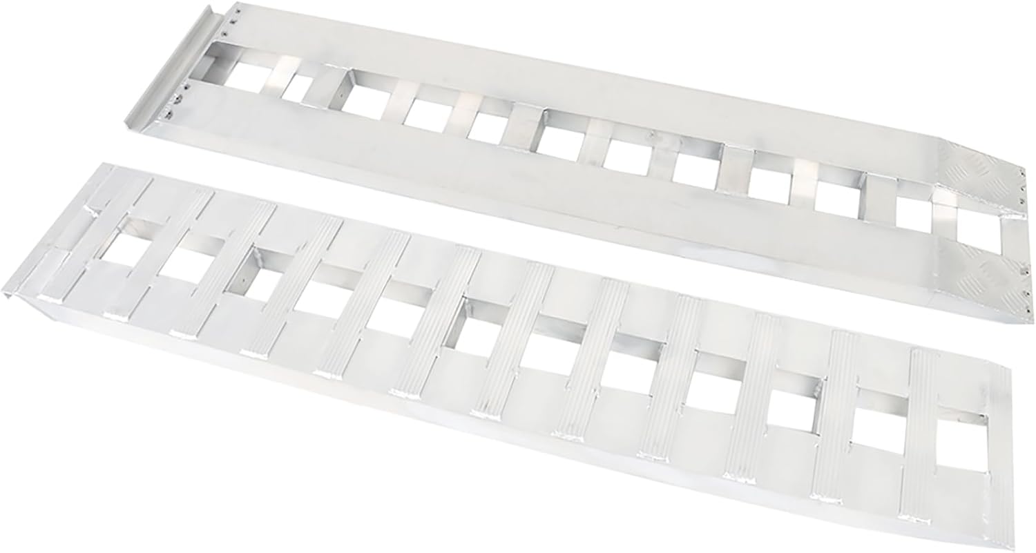 labwork 72 x 15 Aluminum Ramps 2 Pack - Heavy-Duty 6500Lbs Capacity for Car Trailer & Truck, Durable Aluminum Alloy, Ideal for Hook End Loading, Safety Tested, Perfect for Equipment & Vehicle Access