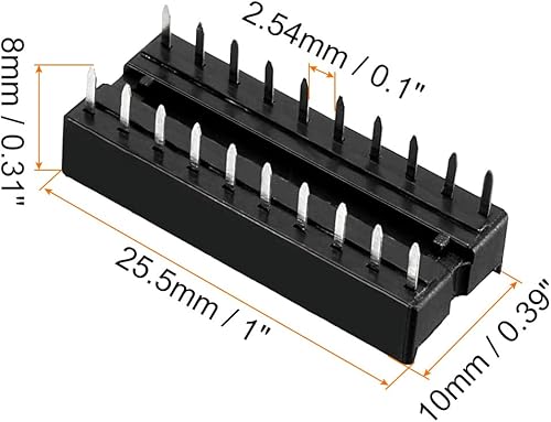 Miniatura 2 de Rebower Adaptador de enchufe de chip IC DIP para soldadura para placa de circuito PCB - Paso de 0.100in, 20 pines planos, 10 piezas