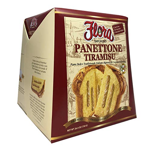 Flora Foods Panettone Tiramisu Traditional Italian Soft and Moist Sweet Bread Holiday Cake