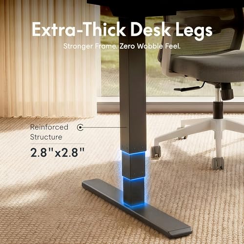 Image of FLEXISPOT E6 MAX 1 inch Thick Beveled-Edge Solid Wood Standing Desk, 63 inchx30 inch Dual Motor 3-Stage Heavy Duty Workstation, 330lbs Weight Capacity Height Adjustable Desk(Black Walnut Rubberwood + Black Frame)