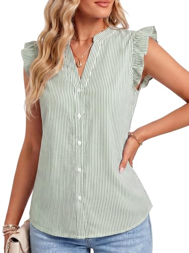 Image of Women's Dressy Striped V Neck Blouse