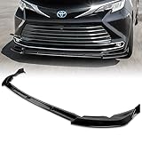 Q1-TECH, Front Bumper Lip fit for Compatible with 2021-2025 Toyota Sienna (Does Not Fit XSE Models), Front Bumper Lip Spoiler Air Chin Body Kit Splitter, Painted Glossy Black ABS, (MP-Style)