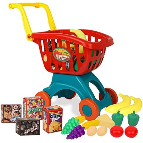 Playkidz Toy Shopping Cart Play Set, Plastic Food Toys, Interactive Play Set, Educational & Pretend Play Fun, Ages 3+ Cover