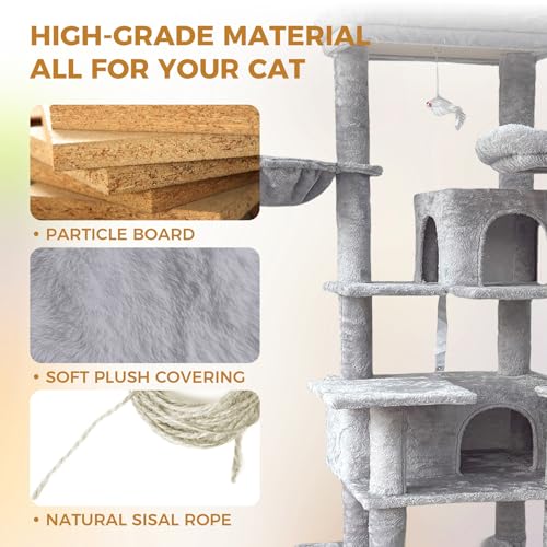 Torre para Gatos 68" con Rascadores y Hamacas miniatura 3