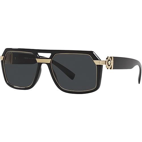 Versace Man Sunglasses Black Frame, Dark Grey Lenses, 58MM