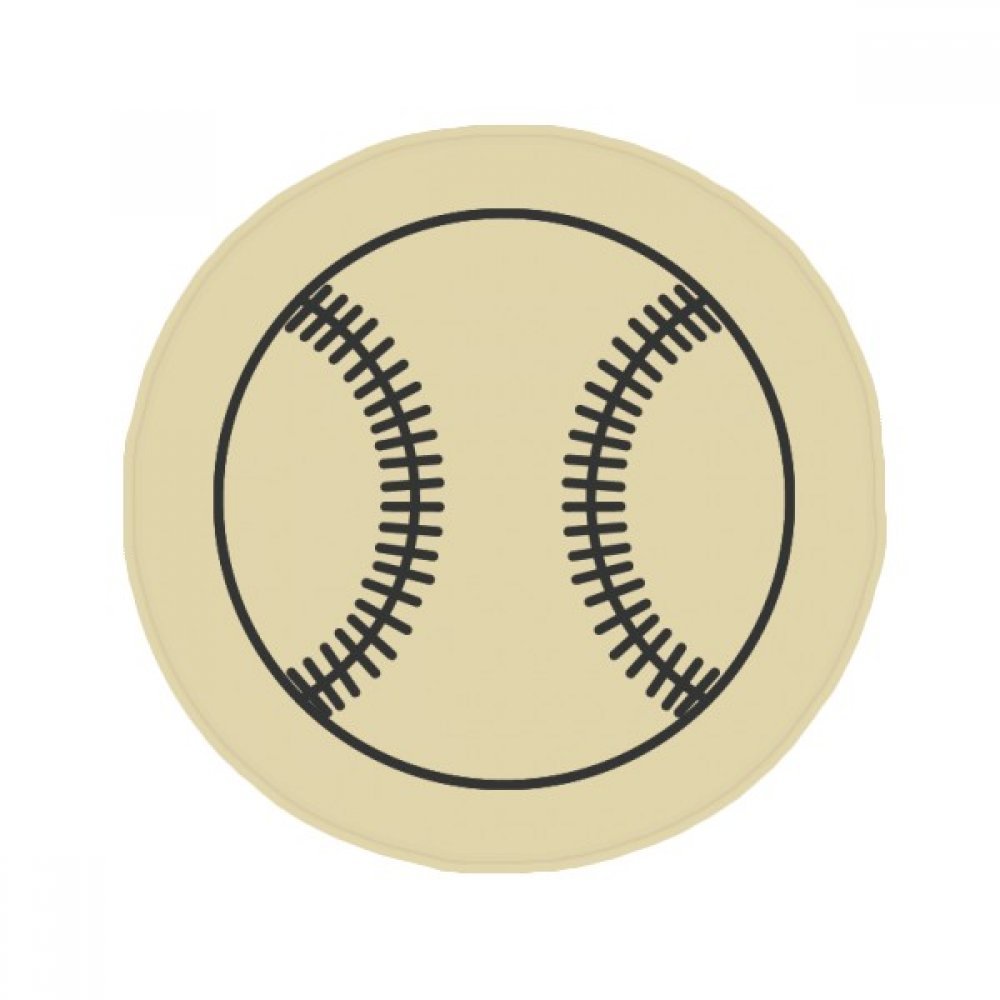 Tapis de cuisine baseball rond antidérapant contre le sol froid de salle de bain 50cm
