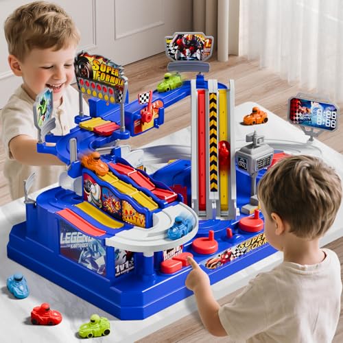 Vanvimen Double Car Adventure Toys Gifts for 3 4 5 Year Old Boys, Large Race Car...