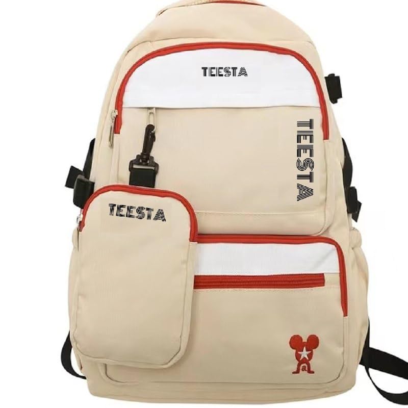 Waterproof Travel Casual Large Capacity 17.5 Inch Backpack with Small Case, Cream, Fashion School Bag for Men/Women/Student/Gym-picture-48