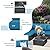 U-MAX 7 Piece Outdoor Patio Furniture Set, PE Rattan Outdoor Wicker Sectional Furniture Chair Set with Cushions and Tea Table, Black Rattan and Peacock Blue Cushion