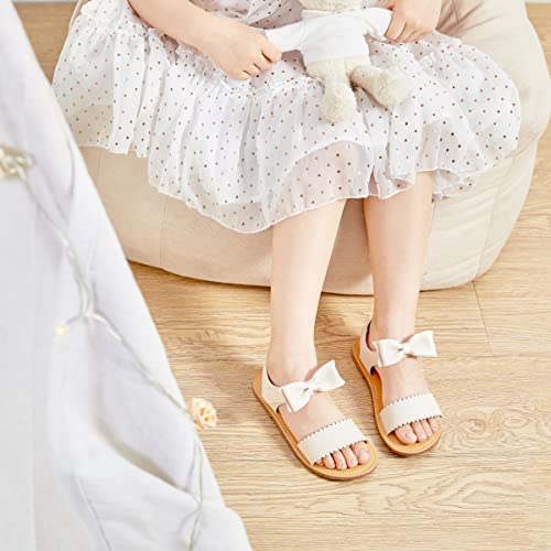 Image of Felix & Flora Toddler Girl Sandals - Little Girl Easter Dress Shoes Lightweight Open Toe Beach Holiday Flats