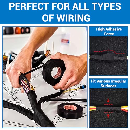Image of CANOPUS PET Fleece Wire Harness Tape 51608 (2pack), 0.75 in x 27.34 yd, for Wire Harness, Automotive Engine and Electrical Insulation