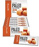 Paleo Protein Bar (Caramel) 12 Bars 20g Egg White Protein 5 Net Carbs (Gluten Free)