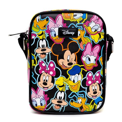 Disney Bag, Crossbody, Disney Sensational Six Expressions Scattered Multi Color, Vegan Leather