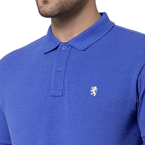 Image of Red Tape Men Blue Melange Solid T-Shirt