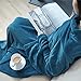 PAVILIA Wearable Blanket with Sleeves for Adult Women Men, Cozy Fleece Warm Wrap Throw Blanket with Arms, Pocket, Gifts for Christmas, Wife, Sea Blue