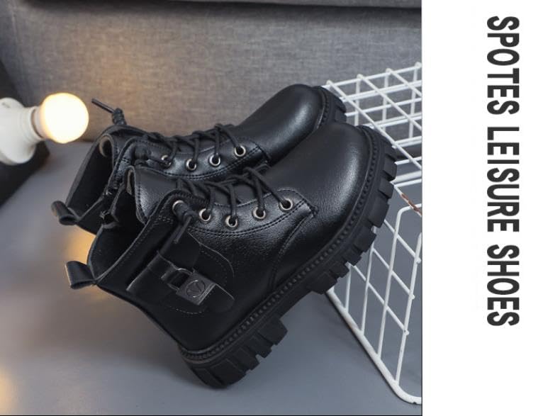 Kids Fleece for warmth Boots Girl Ankle Boots Thick Heel Soft Sole Casual Side Zipper Boots Winter Snow Boots Non-Slip Outdoor Shoes2