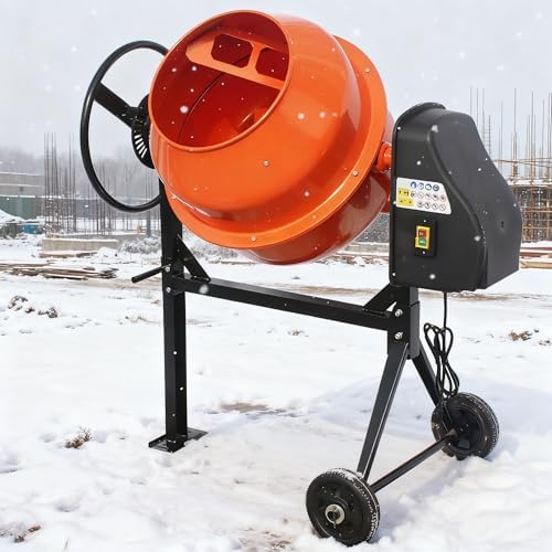 5 Cubic Ft Electric Cement Mixer, 4/5 HP 600W Electric Mixer Mach...