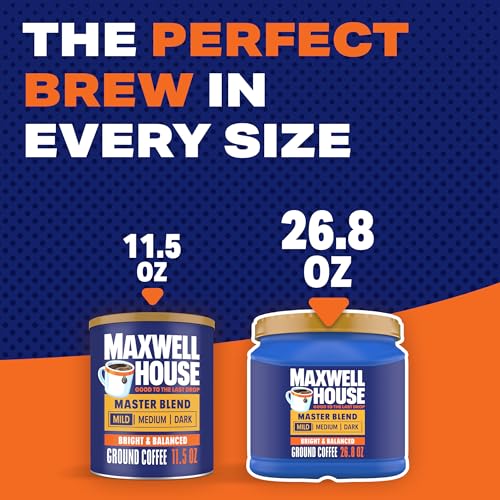 Image of Maxwell House Master Blend Mild Roast Ground Coffee, 26.8 oz Canister