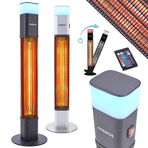 Arebos 1500 Watt Stand Heizstrahler Schwarz | inkl.16 Farben...