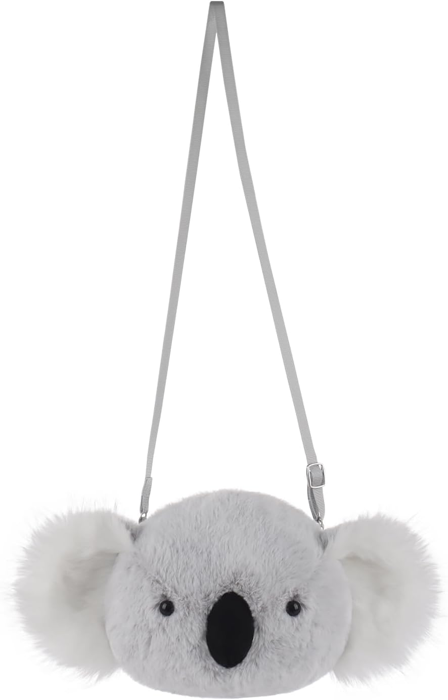 Apricot Lamb Koala Animal Shoulder Bag Crossbody Plush Purse for Adults and Teen Girls Boys, Stuffed Animal Shoulder Bag, Kids and Adults Fashion Handbags, 6.7 Inches