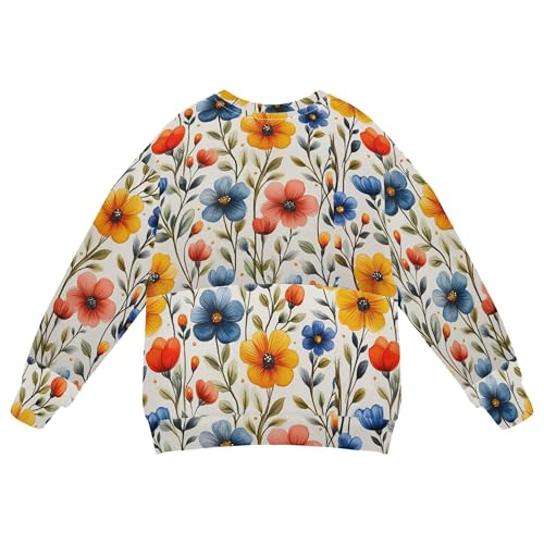 JUNZAN Funny Flowers Rustic Big Girls Hoodie Sweatshirt Crewneck Boys Sweat Shirt Sports 4T2
