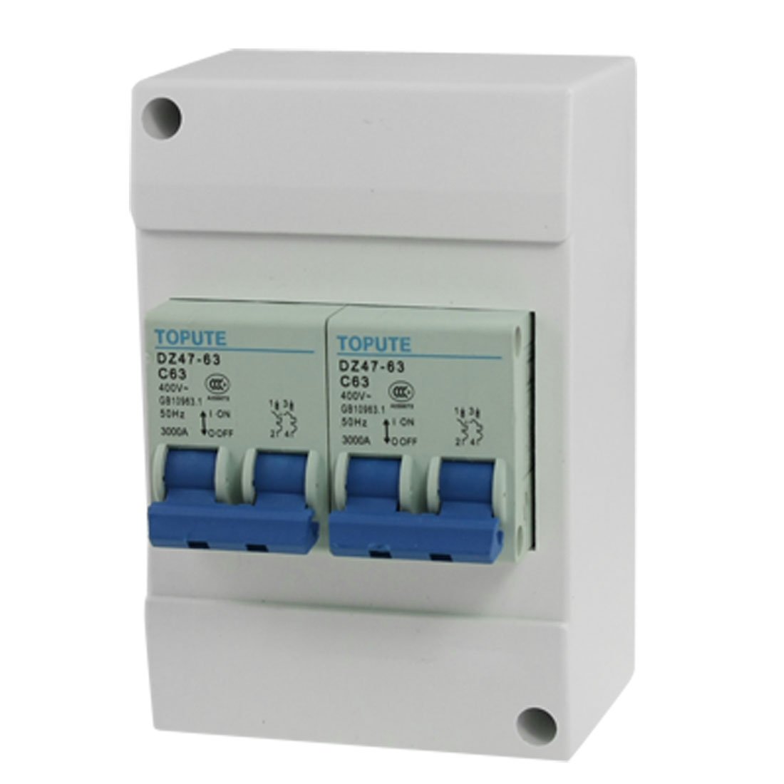 IEUMJNAT DZ47-63 C63 400V 3000A 2P63A+ Mini Circuit Breaker w Housing
