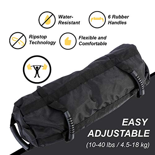 Estleys Workout Sandbag for Fitness 10 to 40 Lbs, Adjustable Military Sandbags with 4 and 2 Inner Bags, Training Weight… - Home Fitness Guru Estleys Workout Sandbag for Fitness 10 to 40 Lbs, Adjustable Military Sandbags with 4 and 2 Inner Bags, Training Weight… - Image 3