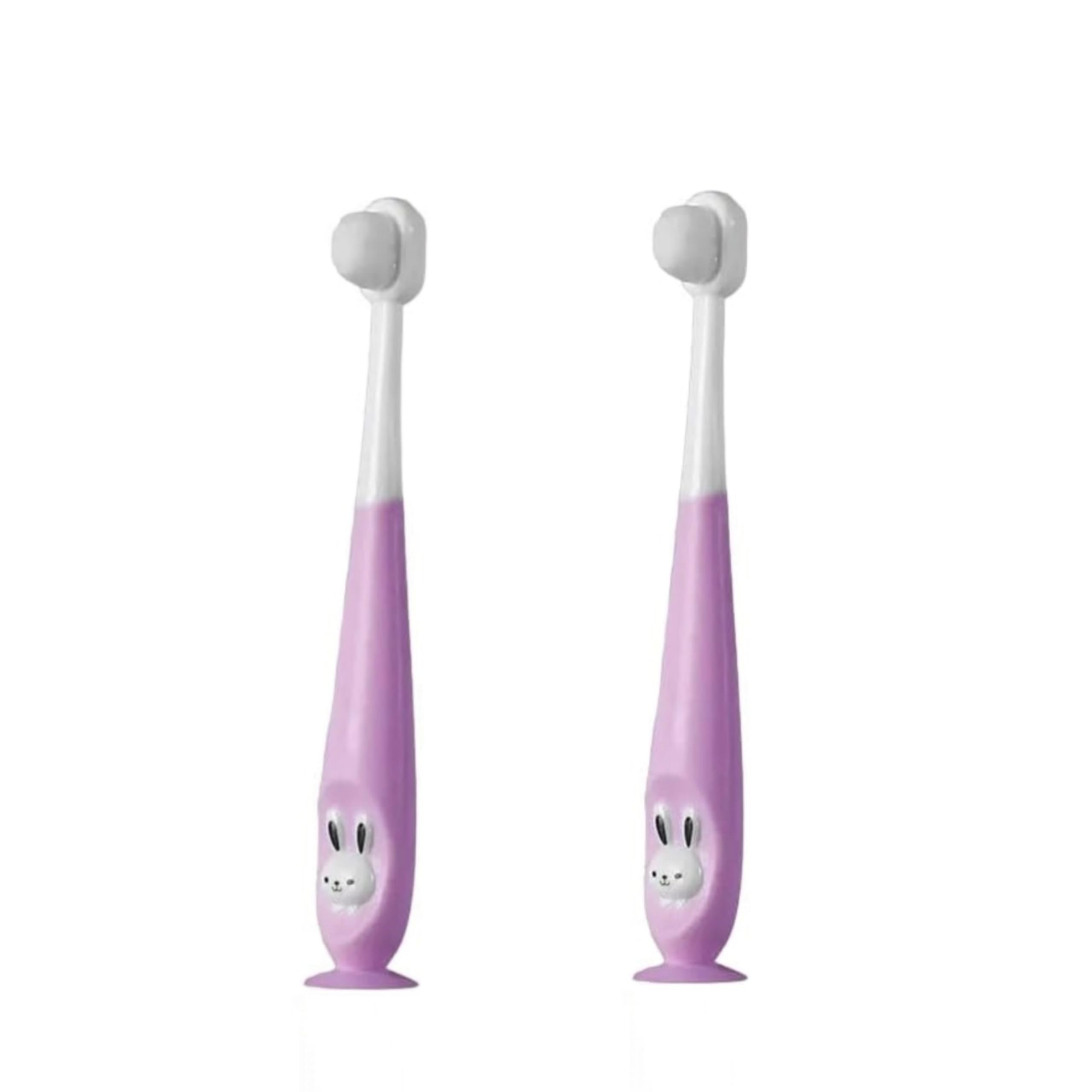 BPA Free Supersoft Bristles & Section Cup Base Tooth Brush for Kids/Babies/Toddlers Extra Soft Toothbrush Set of 2 Purple-image-12