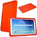 Produktbild TECHGEAR Schutzhülle für Samsung Galaxy Tab E 9,6 (T560 T565), [Kinderfreundlich] Leichtes Koffer Silikon Soft Shell Anti-Rutsch-Shockproof verstärkte Ecken + Displayschutzfolie. - Rot