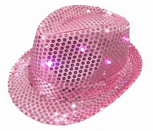 WeGlow International Light Up Sequin Fedora Hat, Pink