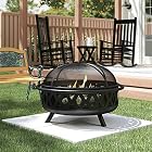 RTMX&kk 3-In-1 Feuerschale Ø30in Heizung Garten Terrasse Metall Feuerkorb Feuerstelle Im Freien Feuerkorb Mit… – Bild 5